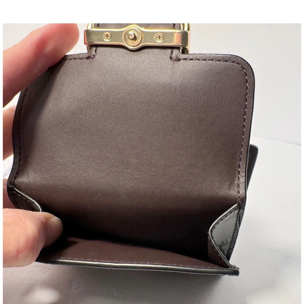 Coach Morgan crossbody black Croc embossed leather with wallet and dust bag NWOT